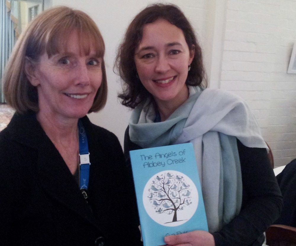 With author and blogger Sue Elvis and her new book, The Angels of Abbey Creek.