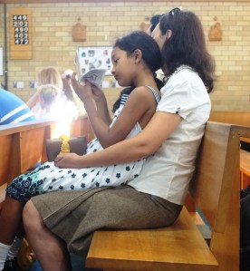 Hannah and me in church