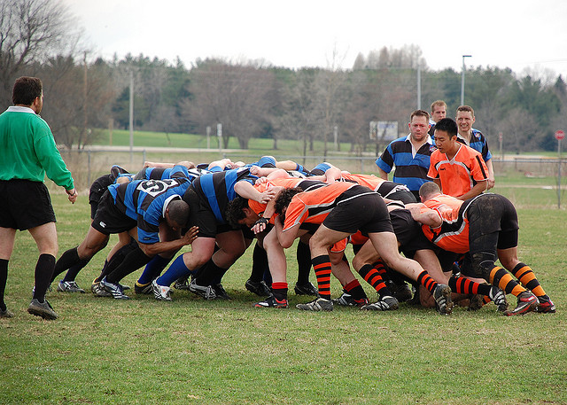 football scrum